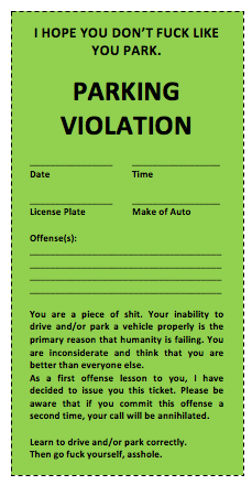 Parking Ticket Template