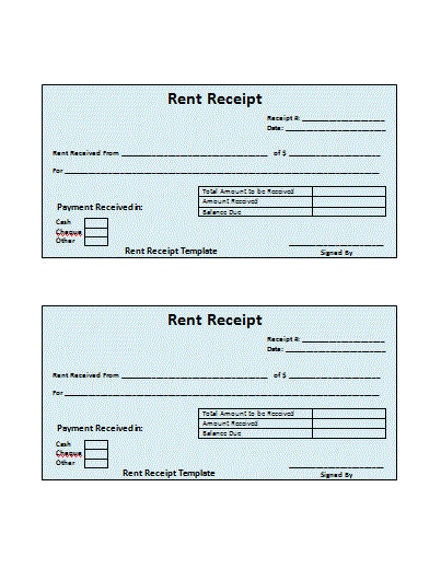 money receipt word format