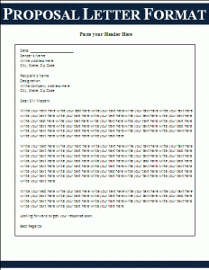 Proposal Letter Format 