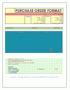 Sample Purchase Order Format Template