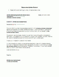Sample Resignation Letter Format Template