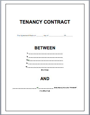 Tenancy Contract Template 