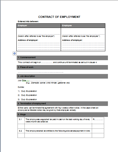 Employment Contract Template 