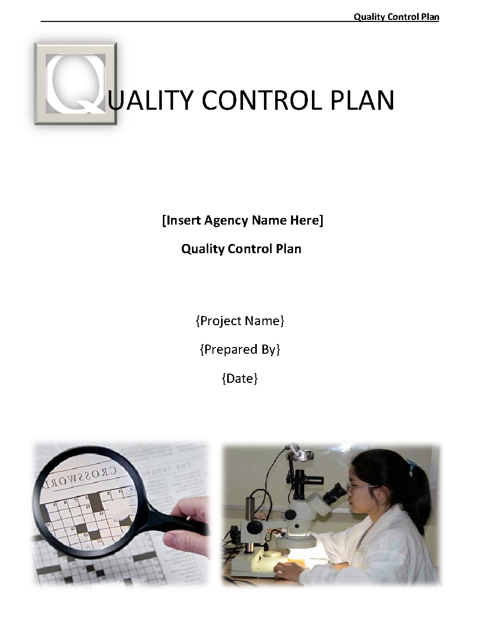 example of quality control in business plan