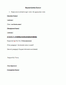 Sample Request Letter Format
