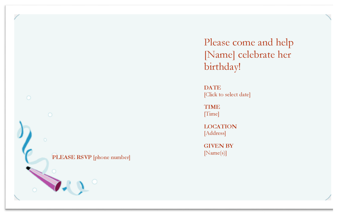 Birthday Invitation Template