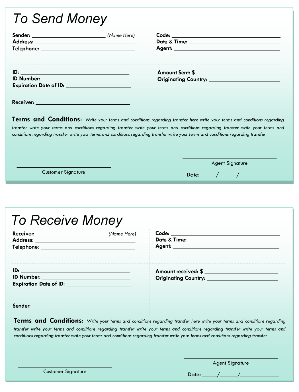 Foreign Remittance Template