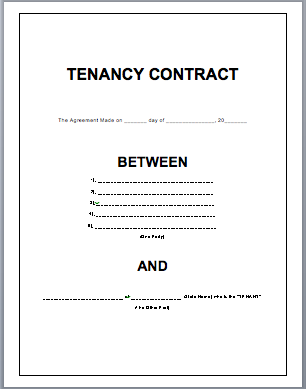 Printable Tenancy Contract Template