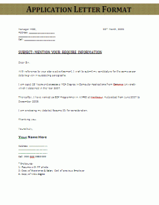 Application Letter Template