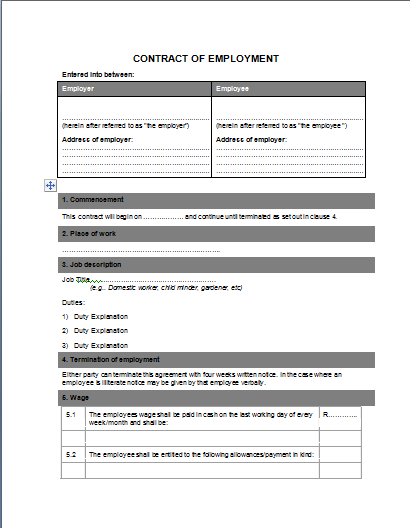 employment contract template